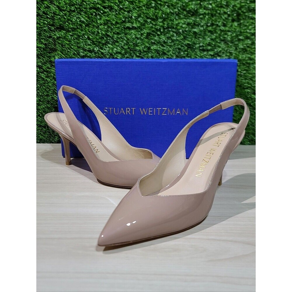 Stuart Weitzman Eva 75 Slingback Pumps - Fawn US 10.5 B New